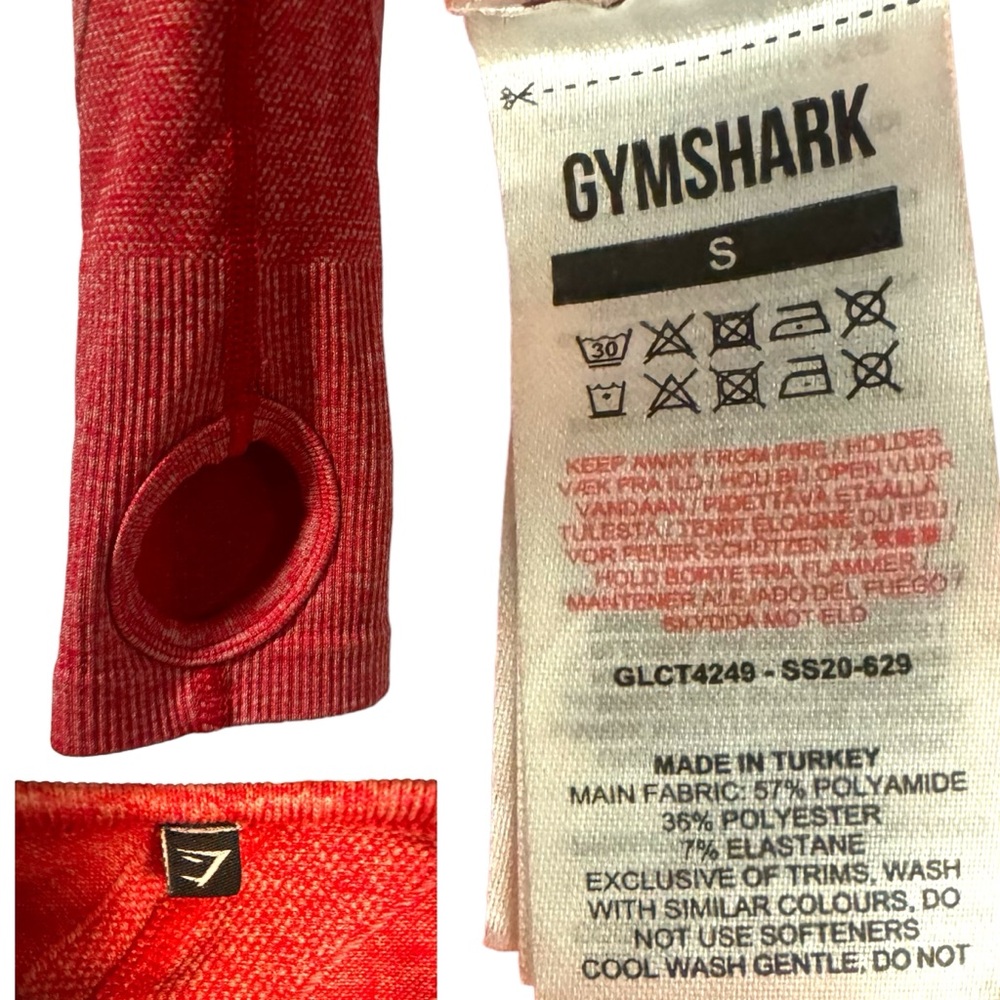 GYMSHARK Crop Long Sleeve-Small - Picture 4 of 4